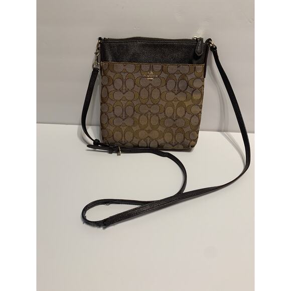 Coach Handbags - COACH Women's Signature Messenger Crossbody Light/Khaki/Brown One Size